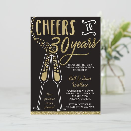 Invitation pour les 30 ans de mariage, Faux paille (Debout devant)