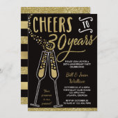 Invitation pour les 30 ans de mariage, Faux paille (Devant / Derrière)