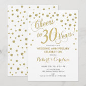 Invitation pour les 30 ans de mariage - Or et blan (Devant / Derrière)