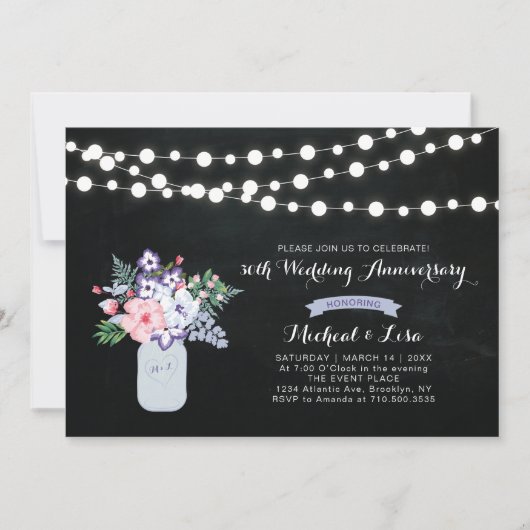 Invitation pour les 30 ans de mariage sur tableau  (Devant)