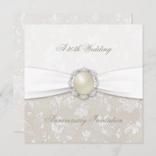 Invitation pour les 30 ans de mariage thème Damask (Devant / Derrière)