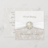 Invitation pour les 30 ans de mariage thème damass (Devant / Derrière)