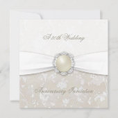 Invitation pour les 30 ans de mariage thème damass (Devant)