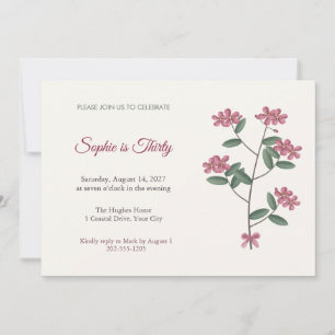 Invitation pour les 30 ans Karo Wine Flower