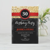 Invitation pour les 30 ans - Rouge Noir Or (Debout devant)