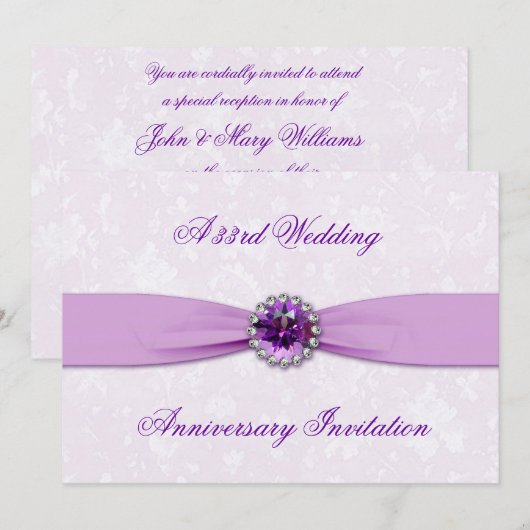 Invitation pour les 33 ans de mariage de Damas (Devant / Derrière)