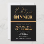 Invitation pour les 33 ans Dîner d'anniversaire Or (Devant)