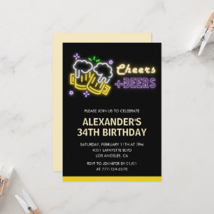 Invitation pour les 34 ans avec Cheers Beer Drinks