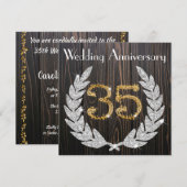 Invitation pour les 35 ans de mariage Diamant Laur (Devant / Derrière)