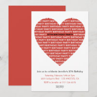 Invitation pour les 37 ans Girl xoxo chéri