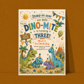 Invitation pour les 3 ans avec dinosaure