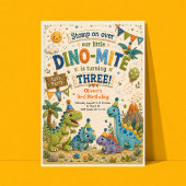 Invitation pour les 3 ans avec dinosaure