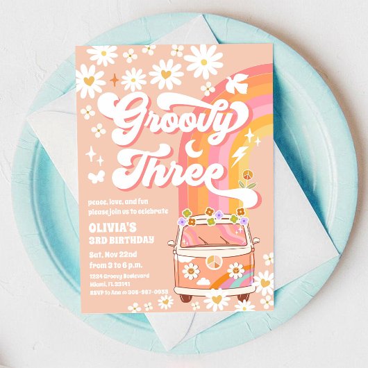 Invitation pour les 3 ans de Groovy Rainbow