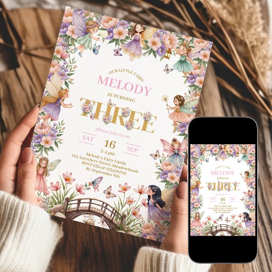 Invitation pour les 3 ans de la fée fleur