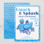 Invitation pour les 3 ans de Quack and Splash Duck (Devant / Derrière)