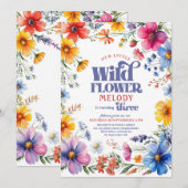 Invitation pour les 3 ans de Wildflower (Devant / Derrière)