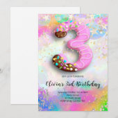 Invitation pour les 3 ans des filles (Devant / Derrière)