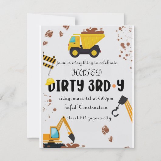Invitation pour les 3 ans Dirty 3rd-Y (Devant)