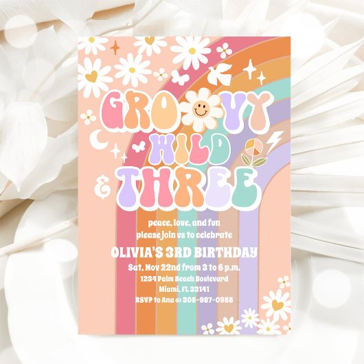 Invitation pour les 3 ans Groovy Rétro