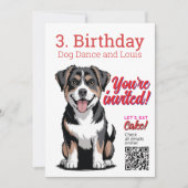 Invitation pour les 3 ans liée aux chiens (Devant)
