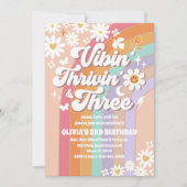 Invitation pour les 3 ans Rétro Groovy (Devant)
