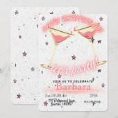 Invitation pour les 40 ans au cocktail rose (Devant / Derrière)