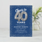 Invitation pour les 40 ans Bleu & Argent (Debout devant)