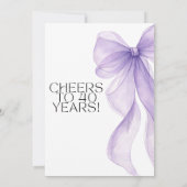 Invitation pour les 40 ans de Lavender Bow (Dos)