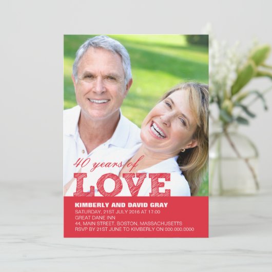 Invitation pour les 40 ans de mariage (Debout devant)