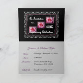 Invitation pour les 40 ans de mariage avec des ros (Intérieur)