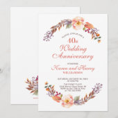 Invitation pour les 40 ans de mariage avec un thèm (Devant / Derrière)