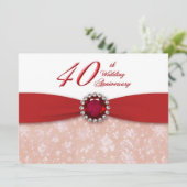 Invitation pour les 40 ans de mariage - Damassé (Debout devant)