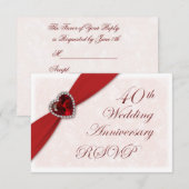 Invitation pour les 40 ans de mariage - Damassé (Devant / Derrière)