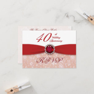Invitation pour les 40 ans de mariage - Damassé