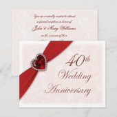 Invitation pour les 40 ans de mariage de Damask (Devant / Derrière)