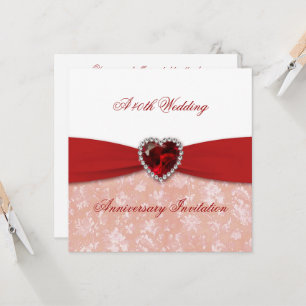 Invitation pour les 40 ans de mariage de Damask