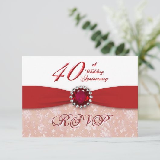 Invitation pour les 40 ans de mariage de mariage e (Debout devant)