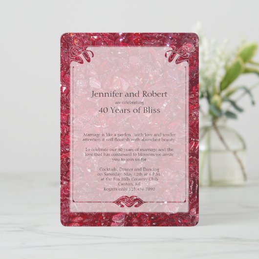 Invitation pour les 40 ans de mariage de Rubis (Debout devant)