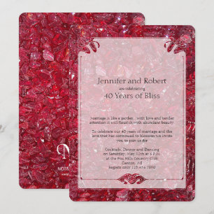 Invitation pour les 40 ans de mariage de Rubis