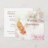 Invitation pour les 40 ans de mariage en marbre (Devant / Derrière)
