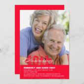 Invitation pour les 40 ans de mariage en rouge (Devant / Derrière)