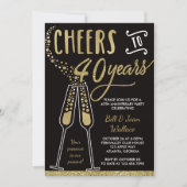 Invitation pour les 40 ans de mariage, faux brilla (Devant)