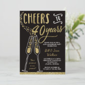 Invitation pour les 40 ans de mariage, faux brilla (Debout devant)