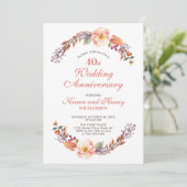 Invitation pour les 40 ans de mariage floral autom (Debout devant)