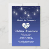 Invitation pour les 40 ans de mariage - Guirlande (Devant)