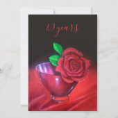 Invitation pour les 40 ans de mariage Rose rouge a (Dos)