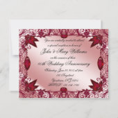 Invitation pour les 40 ans de mariage Ruby 4,25x5, (Dos)