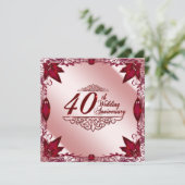 Invitation pour les 40 ans de mariage Ruby 5,25x5, (Debout devant)
