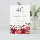 Invitation pour les 40 ans de mariage Ruby Red Ros (Debout devant)