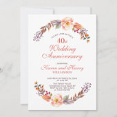 Invitation pour les 40 ans de mariage thème floral (Devant)
